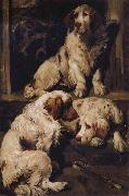 John emms Chumber Spaniels oil painting artist